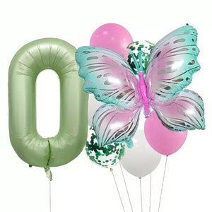 Butterfly All Age Birthday Balloon Bundle 8pk age 0