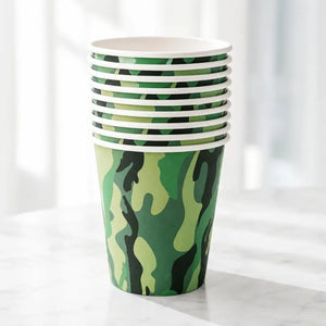 Army Camouflage Paper Cups 266ml 10pk