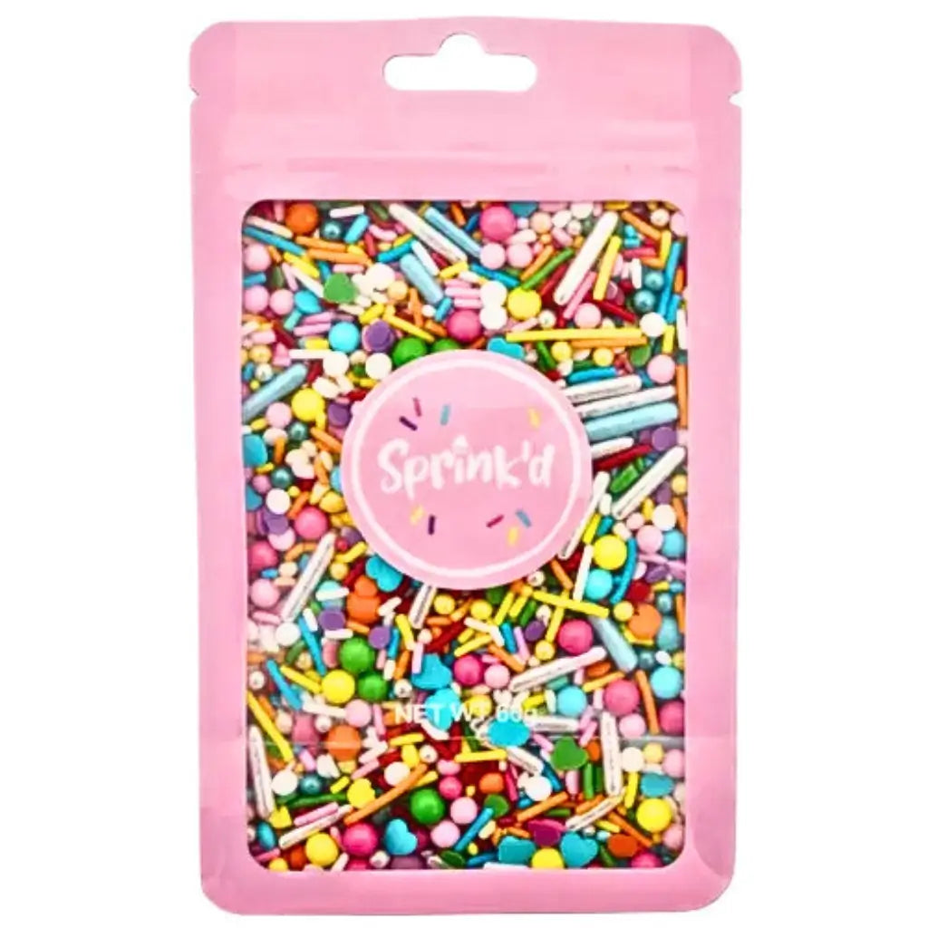 Edible fun-shaped sprinkles for birthday cakes and treats