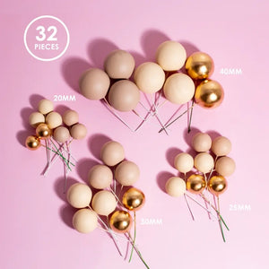 champagne gold cake decoration balls for elegant cakes