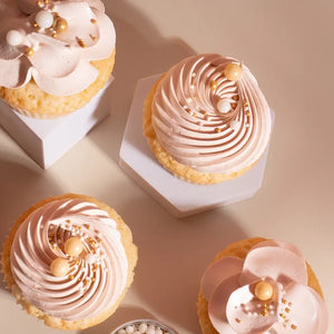 Elegant champagne gold sprinkle blend for cupcakes and desserts