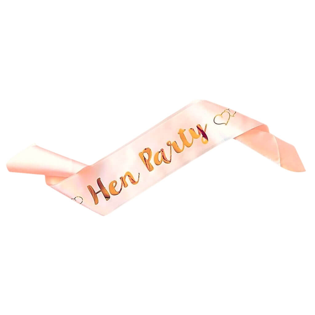 Champagne Pink 'Hen Party' Bachelorette Party Satin Sash