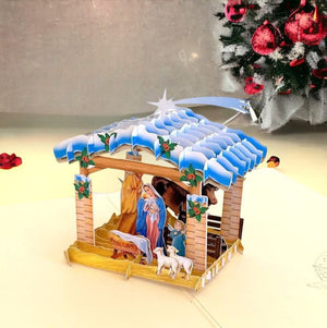 Online Party Supplies Australia Christmas Nativity Scripture 3D Pop Up Greeting Card