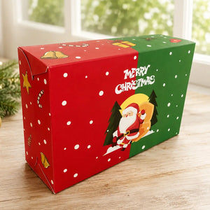 Red and green Santa carrier box for six festive cupcakes