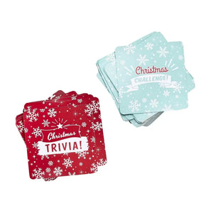 Festive Fun Flip Your Fate Christmas trivia and challenge card game by Hootyballoo