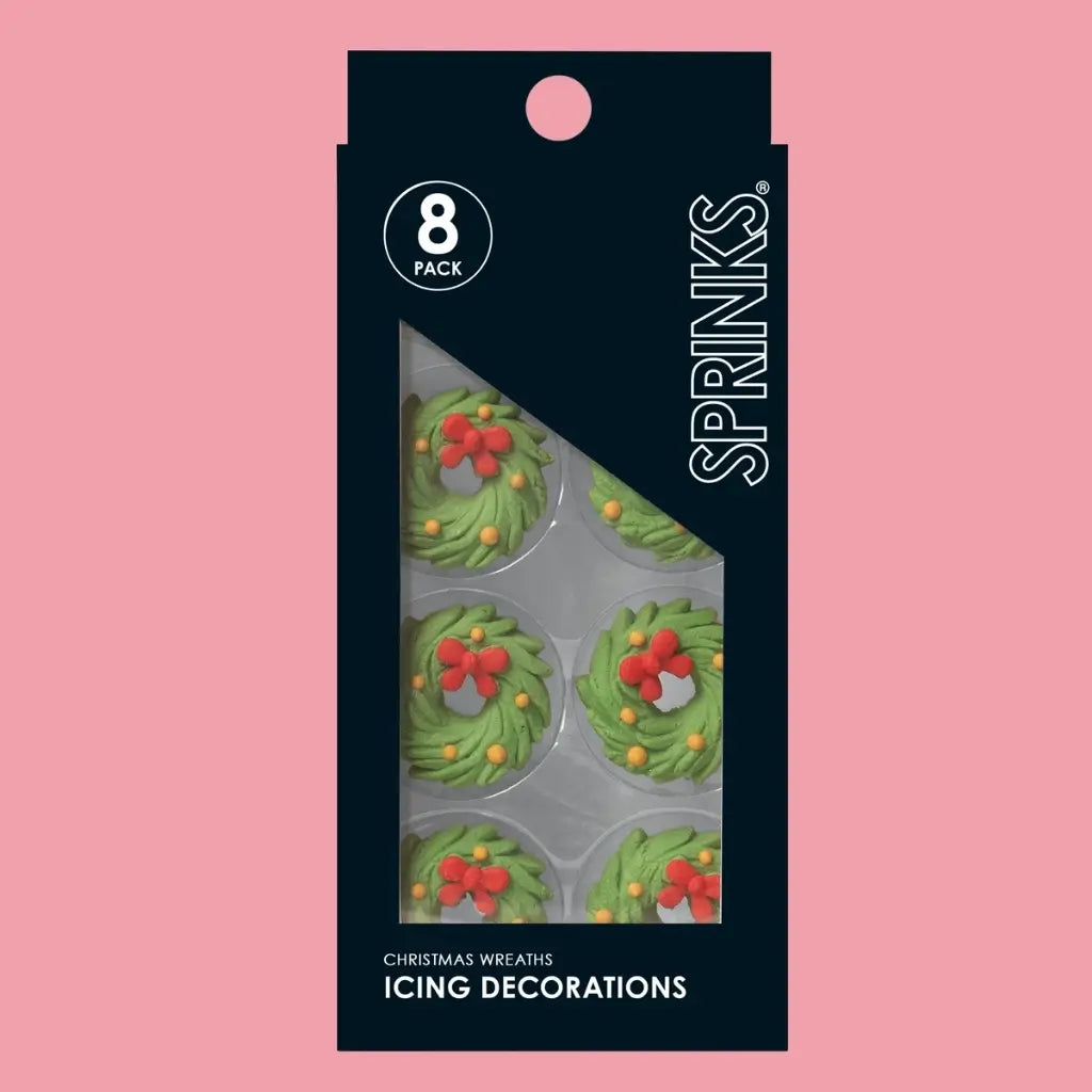 Sprinks ready-made festive wreath icing toppers