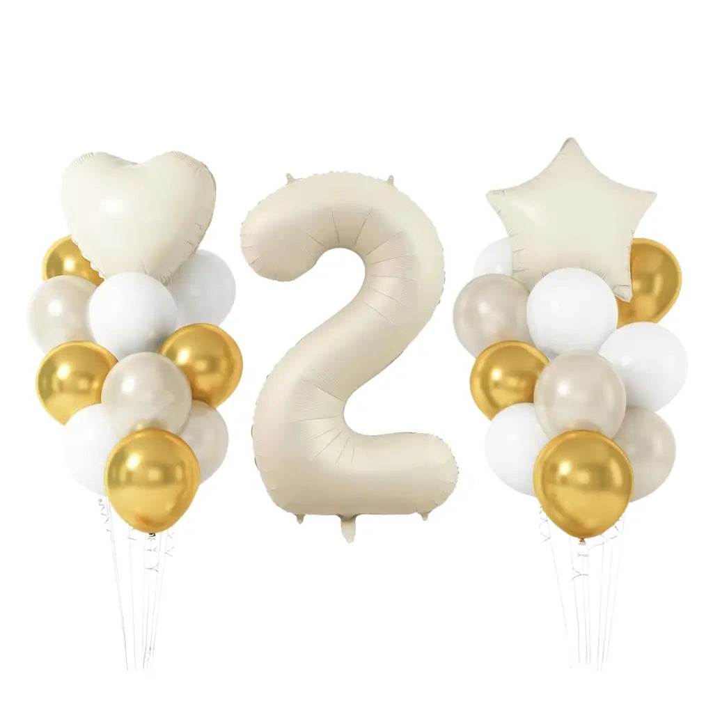 Gold & Cream Birthday Balloon Bundle 23pk number 2