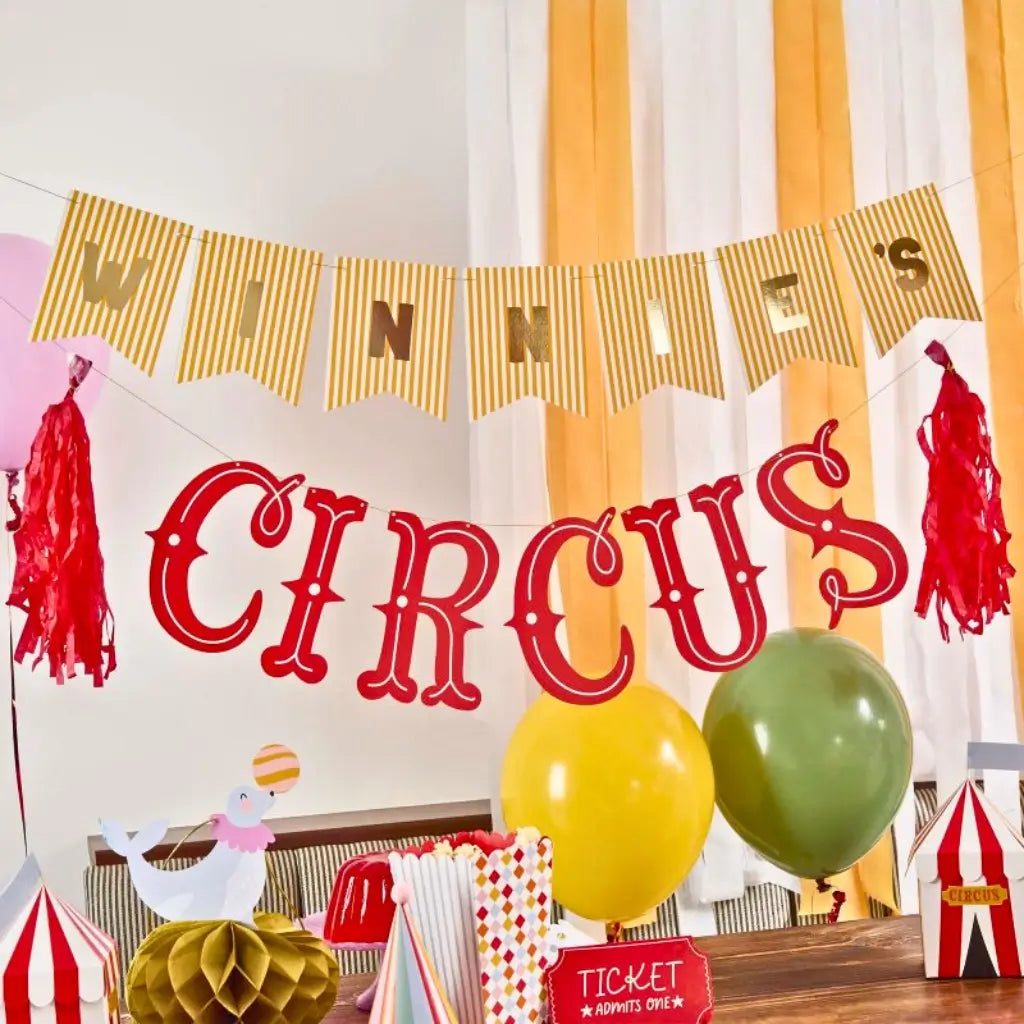 Circus party customisable banner set