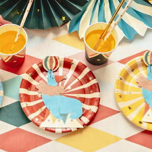 Carnival striped plates with stars design