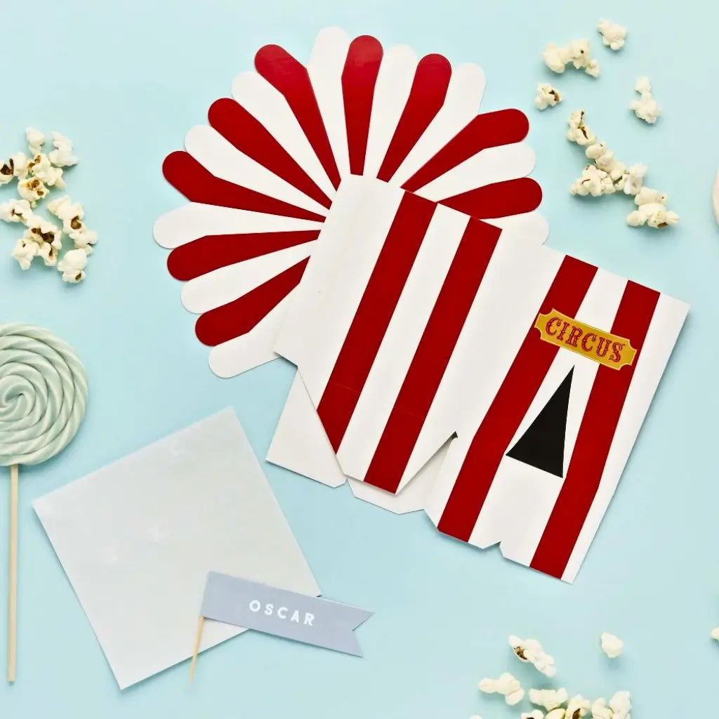 Personalised circus party boxes pack