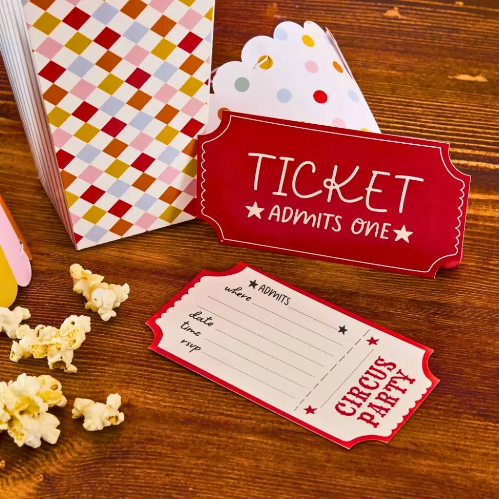 Circus Ticket Party Invitations – Carnival Birthday Invites