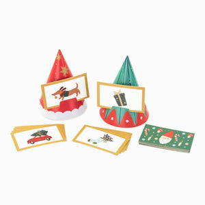 Classic Christmas Guessing Game with elf hats and 40 cards, perfect for family holiday fun
