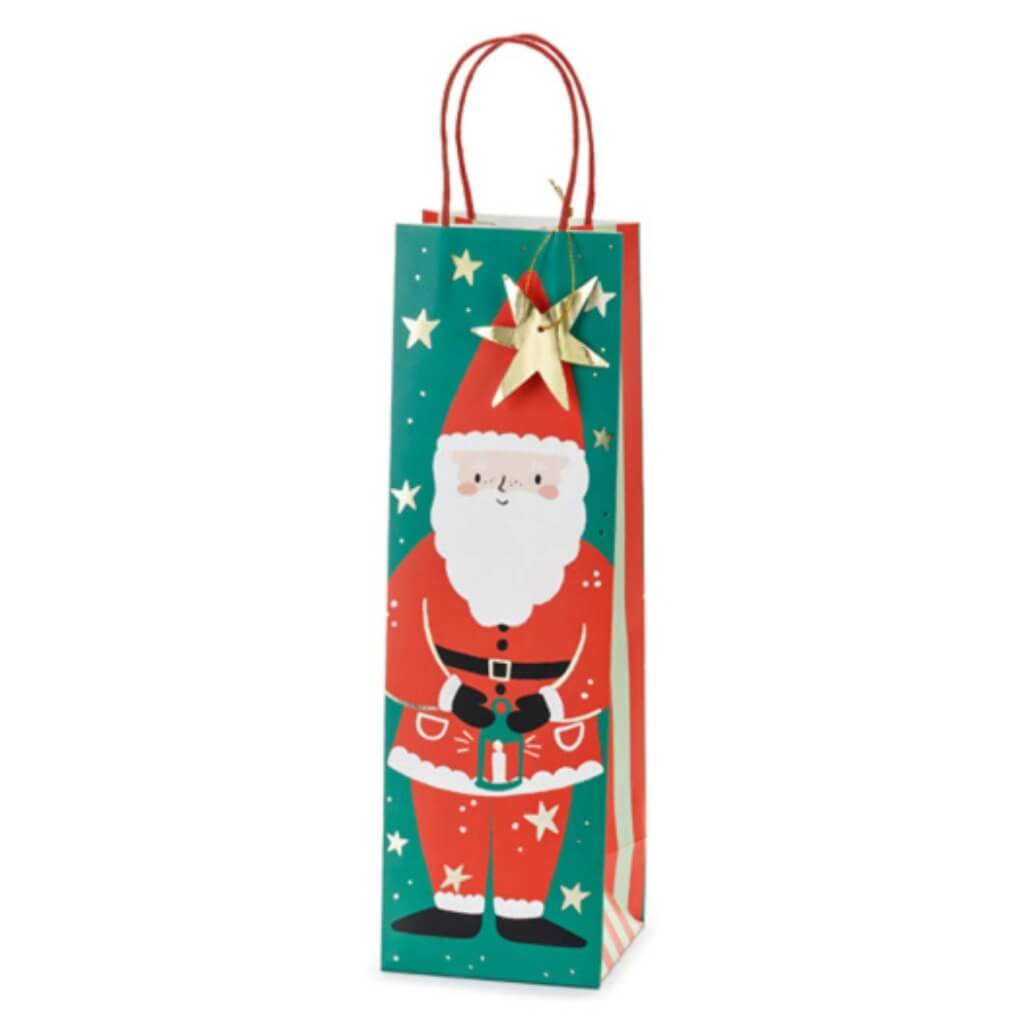 Classic Christmas Santa bottle bag for wine gifts