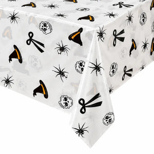  Classic Halloween printed plastic tablecover in compact packaging