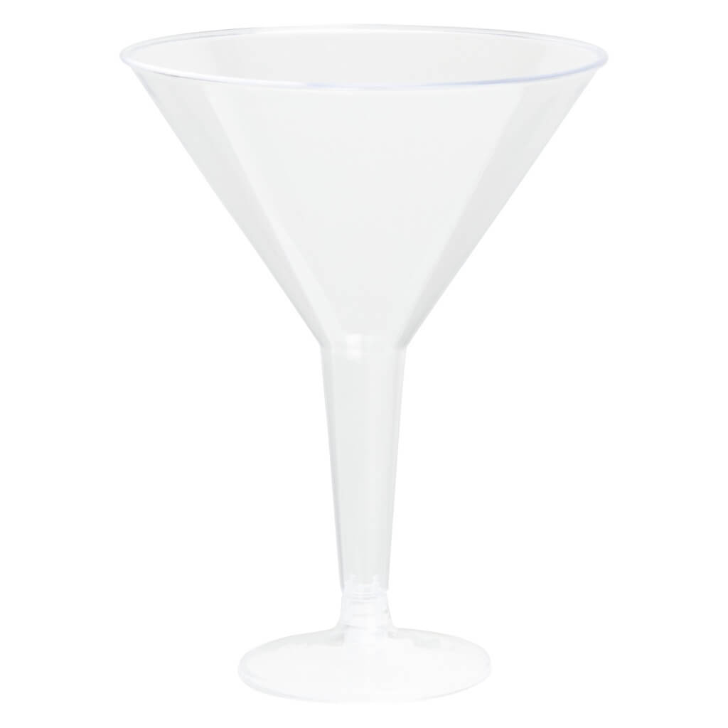 Clear Plastic Martini Glasses 275ml 8pk