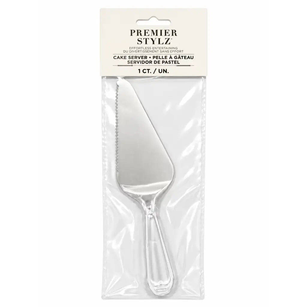 Clear reusable plastic cake server for serving birthday cakes