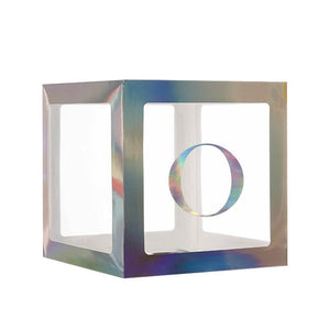 Laser Silver Balloon Cube Box with Letter O