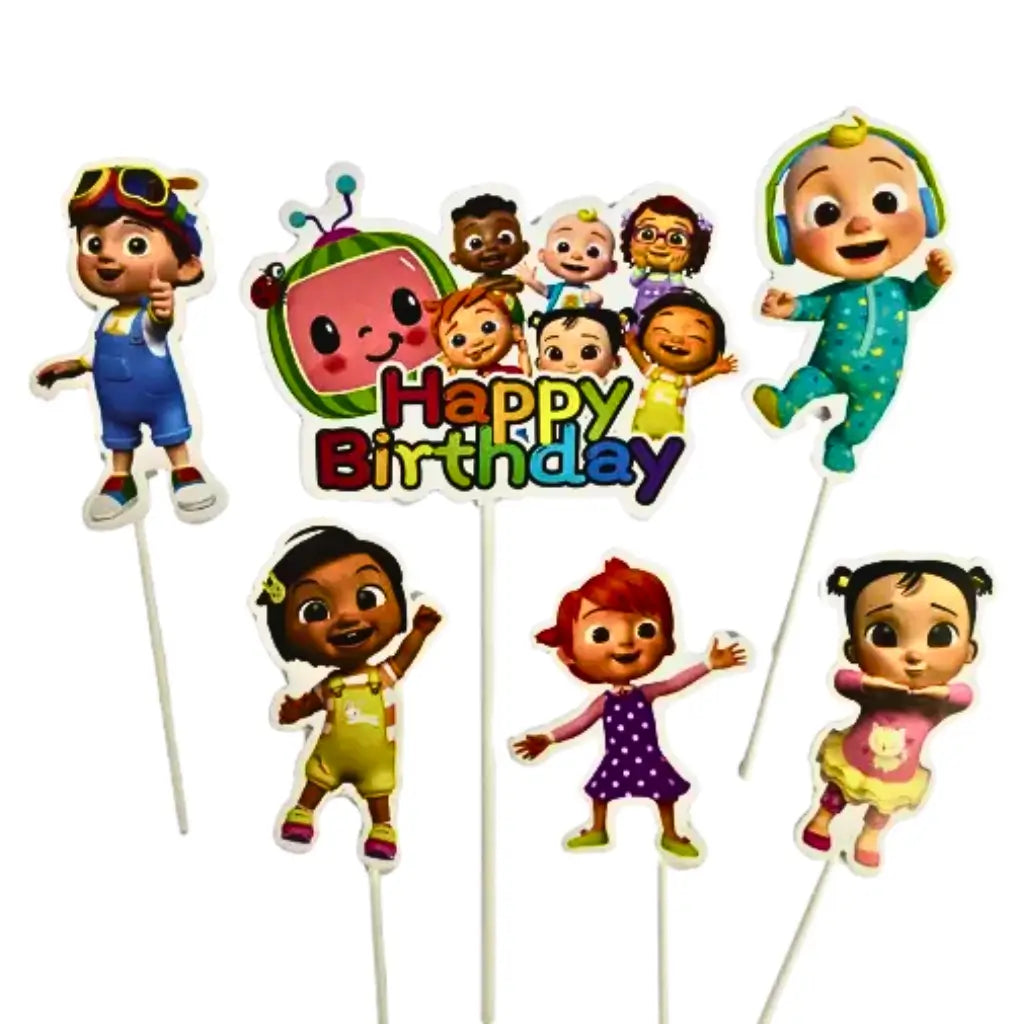 Birthday cake decoration with Cocomelon characters