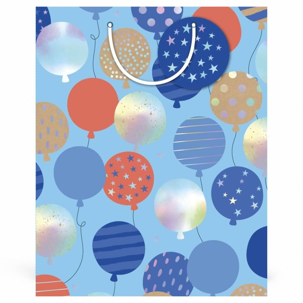 Medium gift bag with colourful balloon design