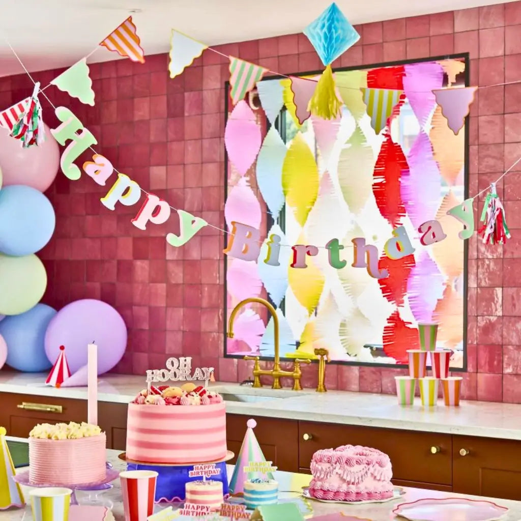 Happy Birthday banner colourful party decoration