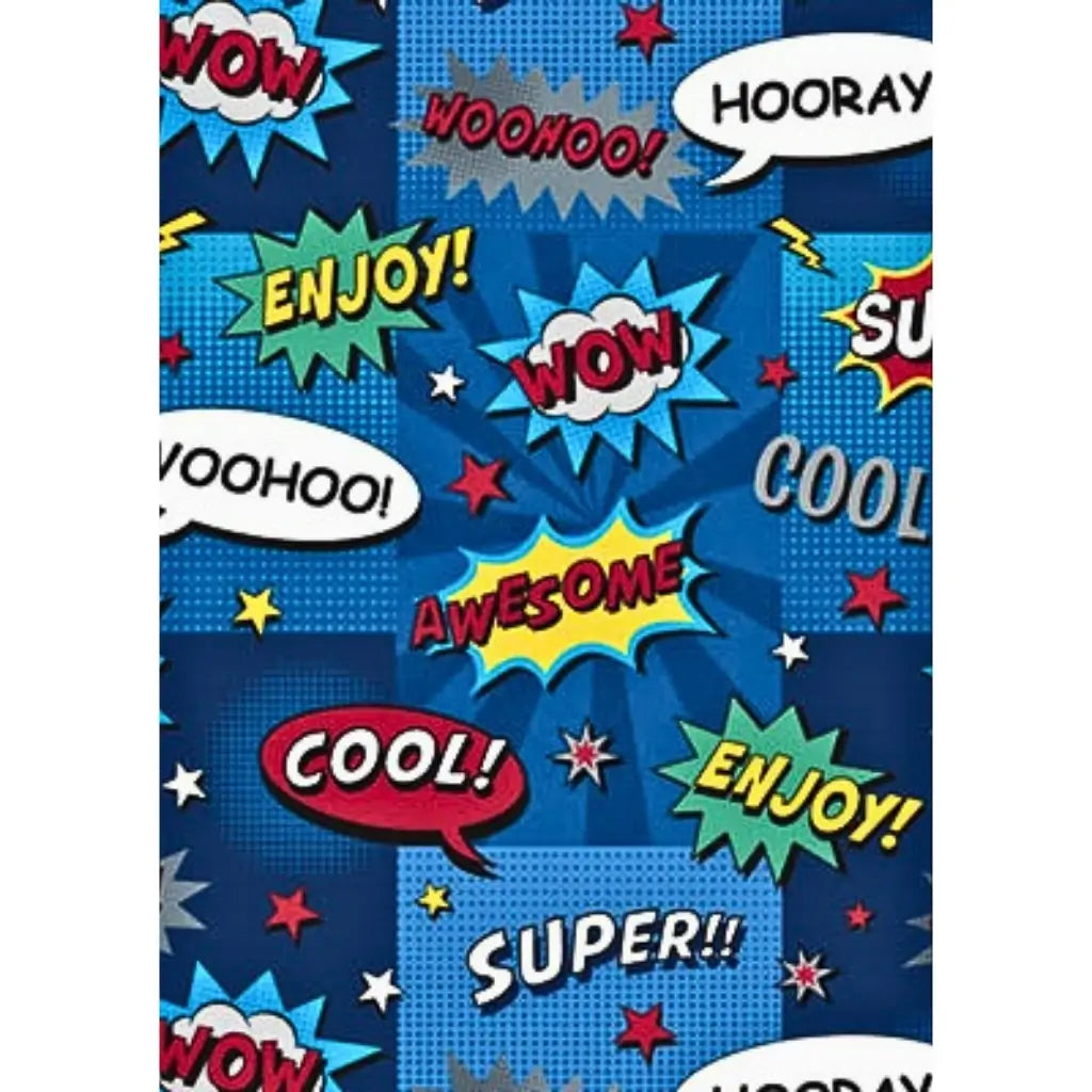 Comic wrapping paper with pop art speech bubbles
