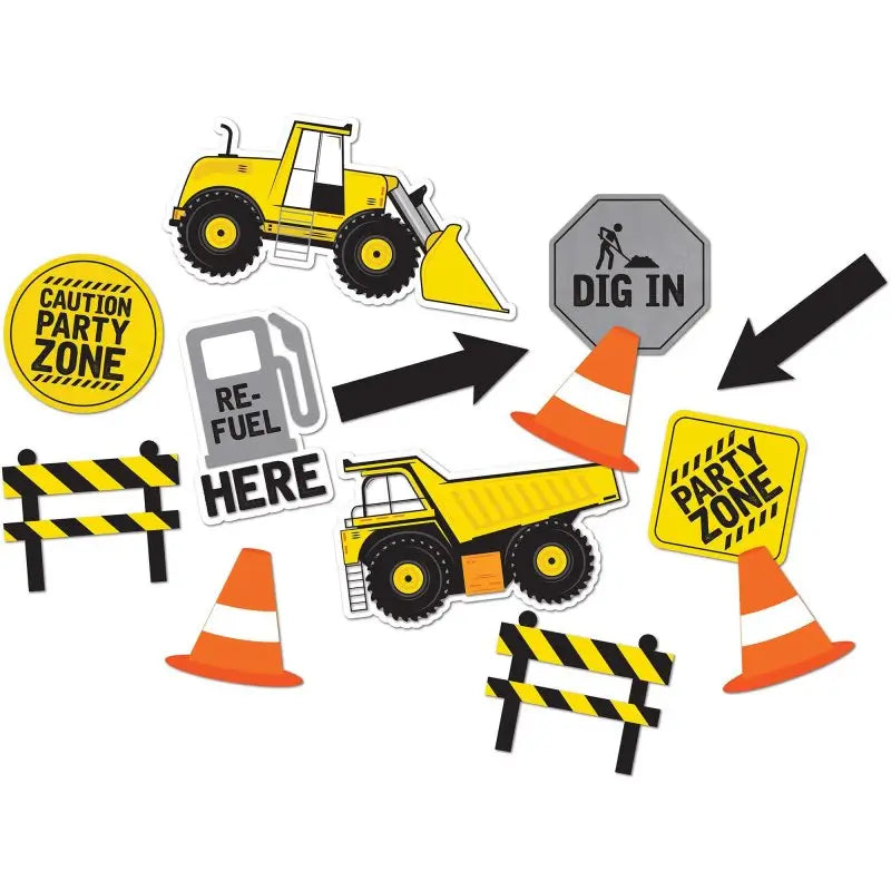 Construction party Cutouts 13pk decorations