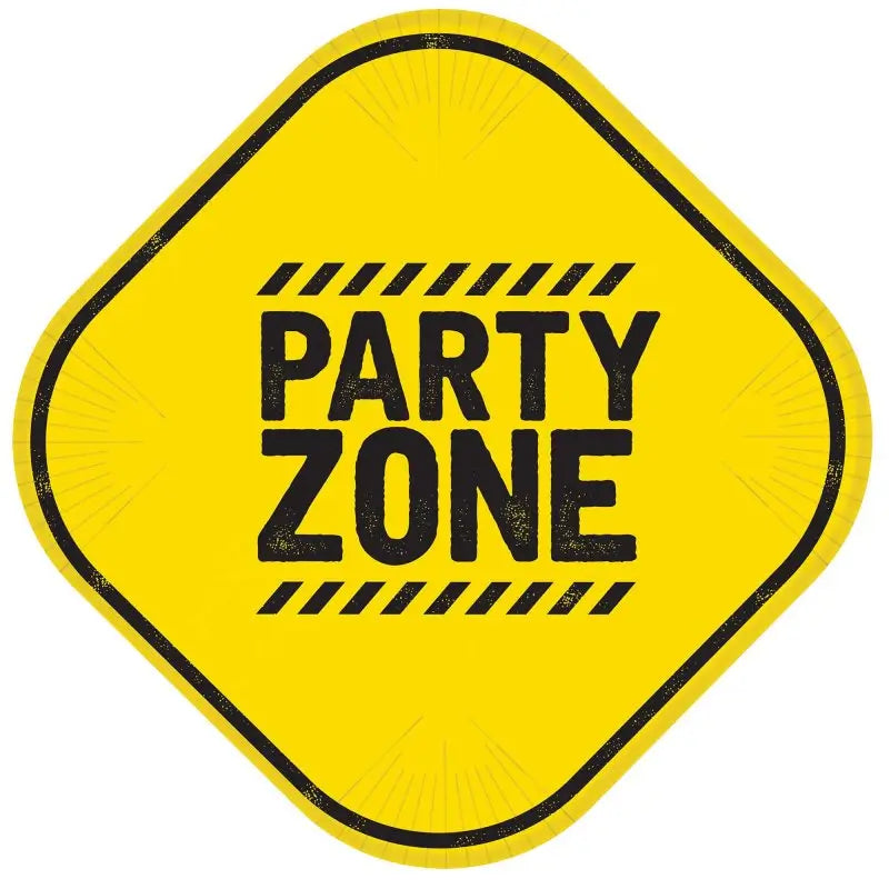 Construction 'Party Zone' Paper Plates 8pk