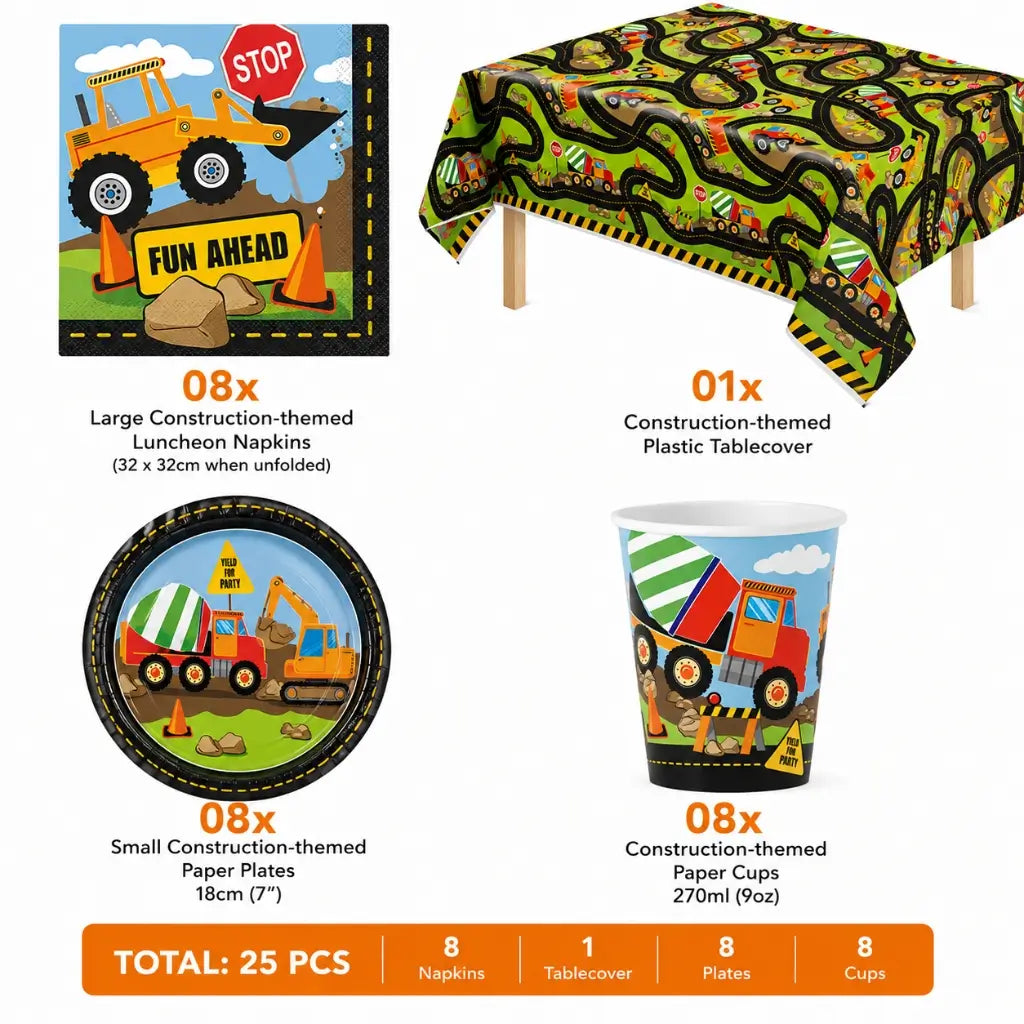 Construction Party Bundle for 8 25pk