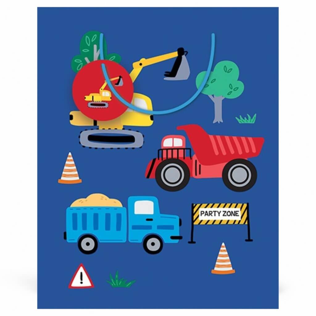 Construction trucks large gift bag kids party