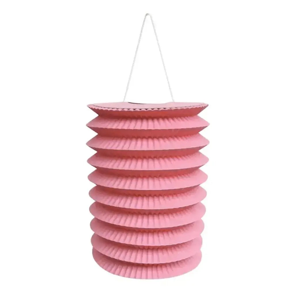 Corrugated Cylinder Chinese Paper Lantern - Baby Pink