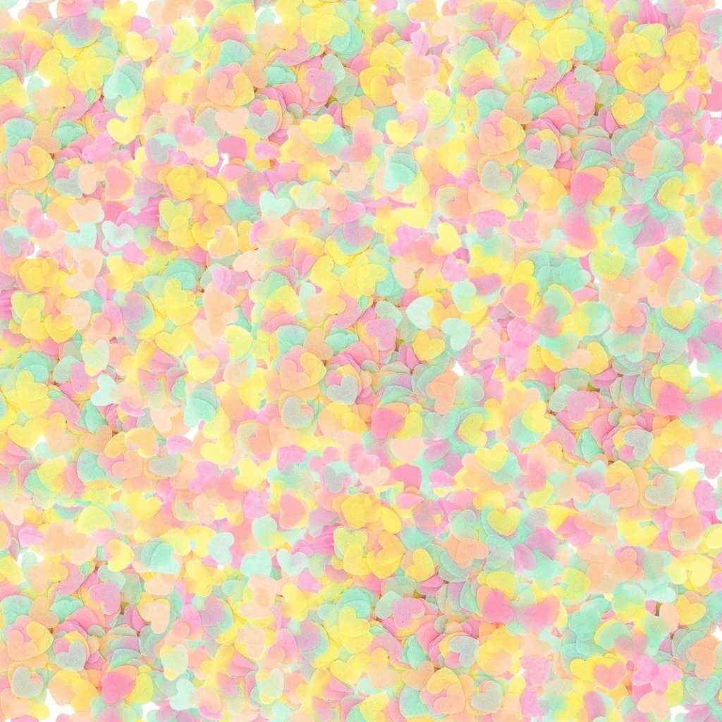 Cotton Candy Heart Confetti Mix – 20g Pastel Party Table Scatter 1.5cm