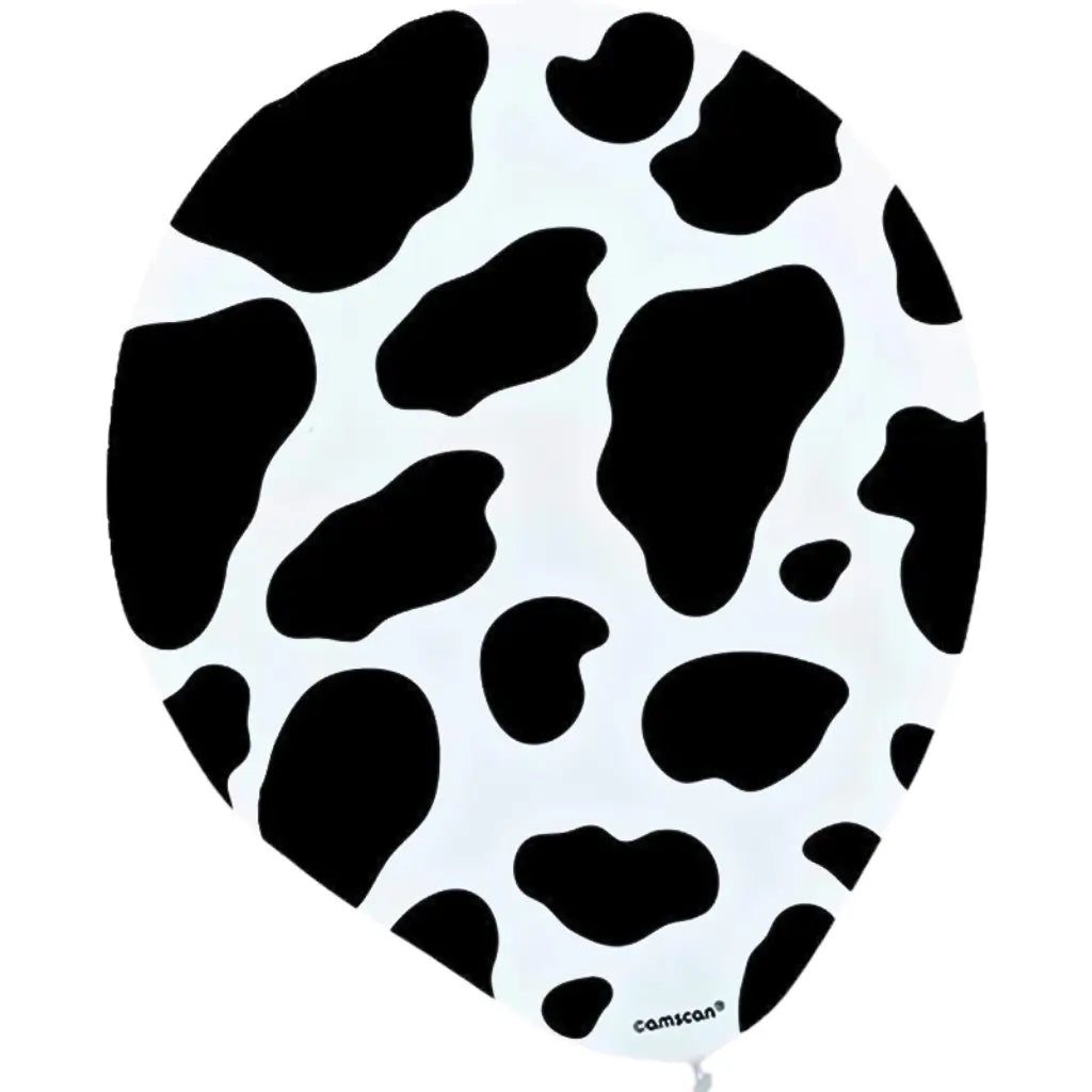 Cow print latex balloons black and white farm party decor
