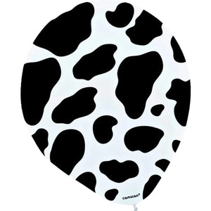 Cow print latex balloons black and white farm party decor