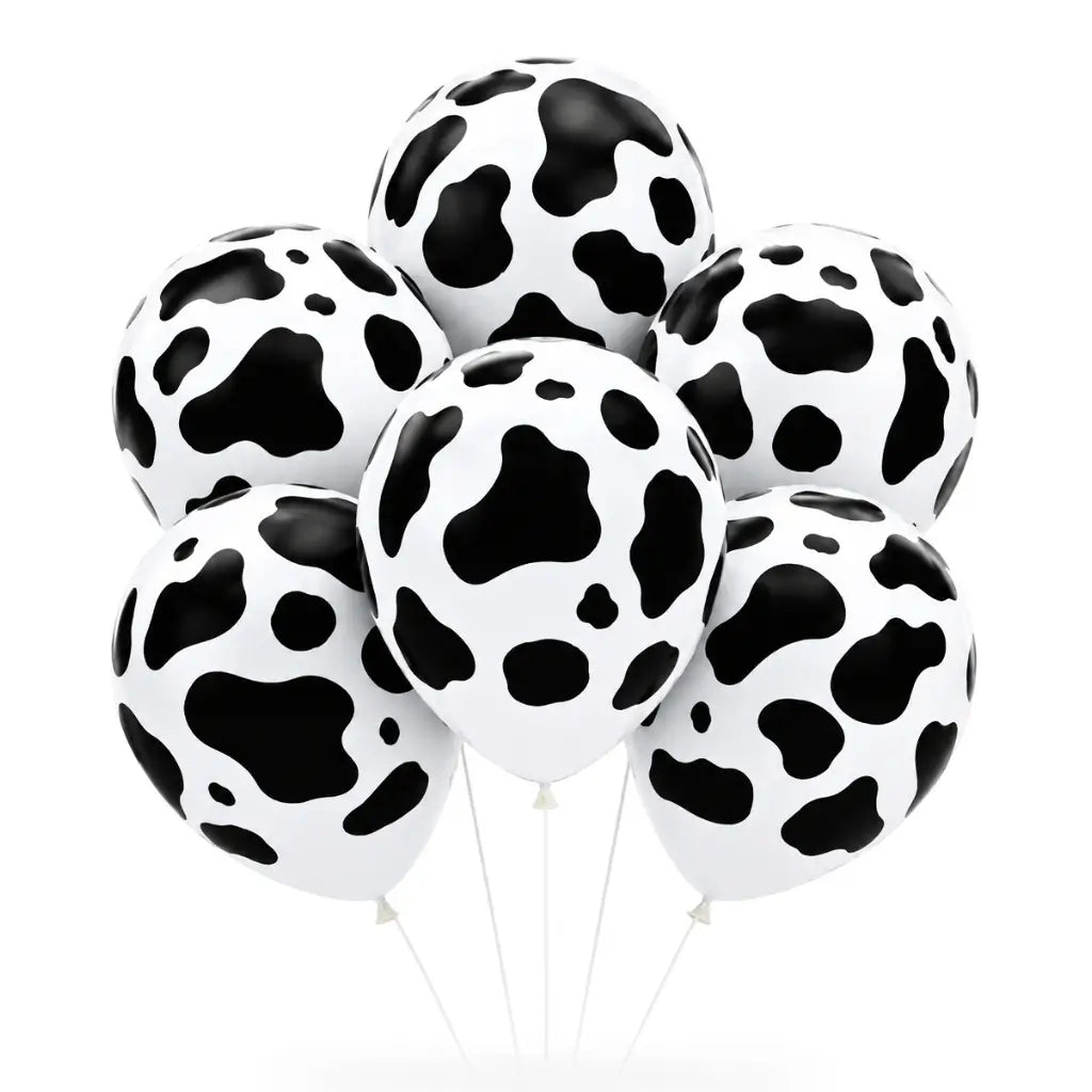 Cow Print Latex Balloons 30cm 6pack