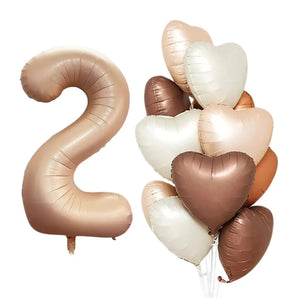 Retro Caramel Age 2 Birthday Balloon Bundle 13pk