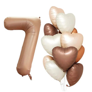 Retro Caramel Age 7 Birthday Balloon Bundle 13pk