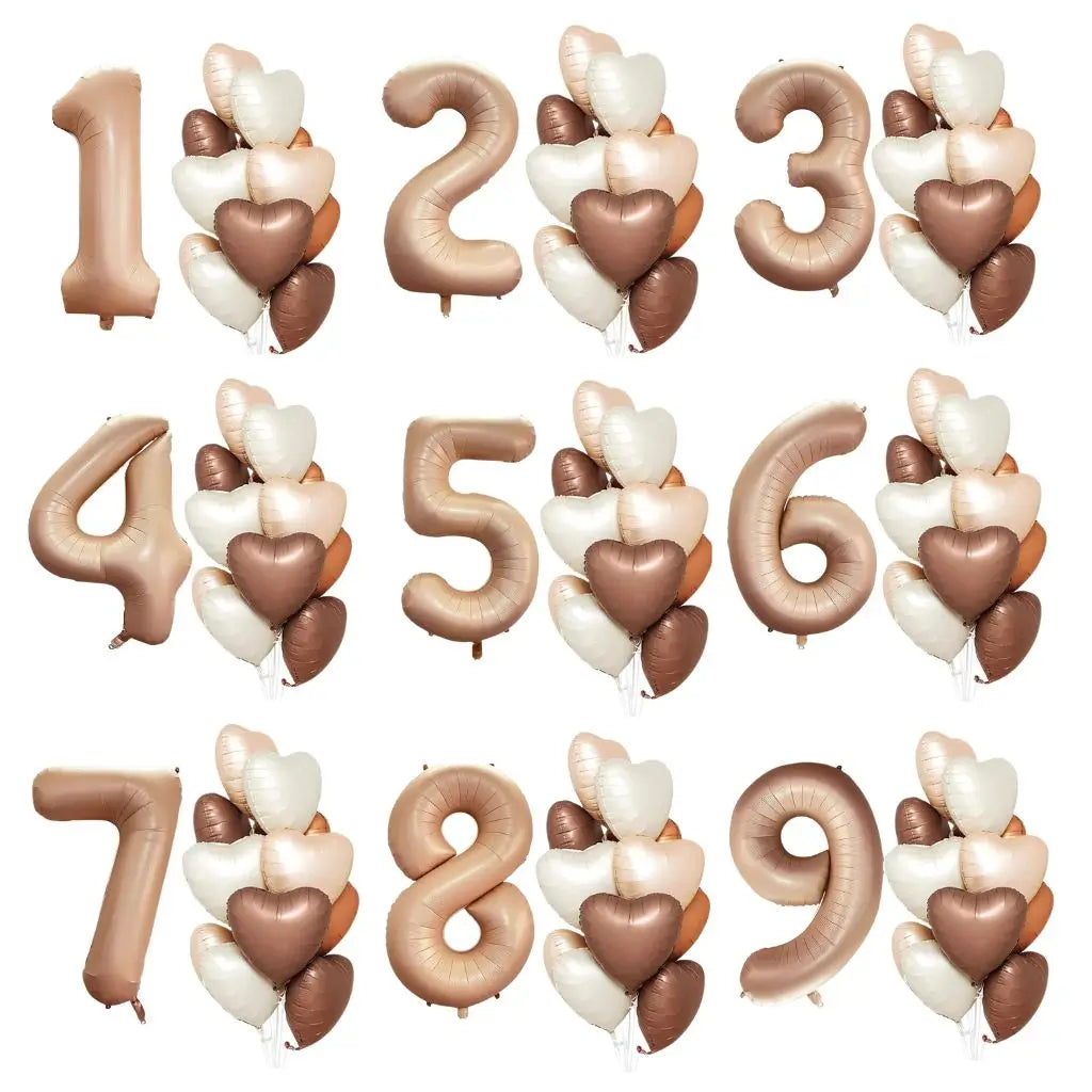 Retro Caramel Age 1 Birthday Balloon Bundle 13pk