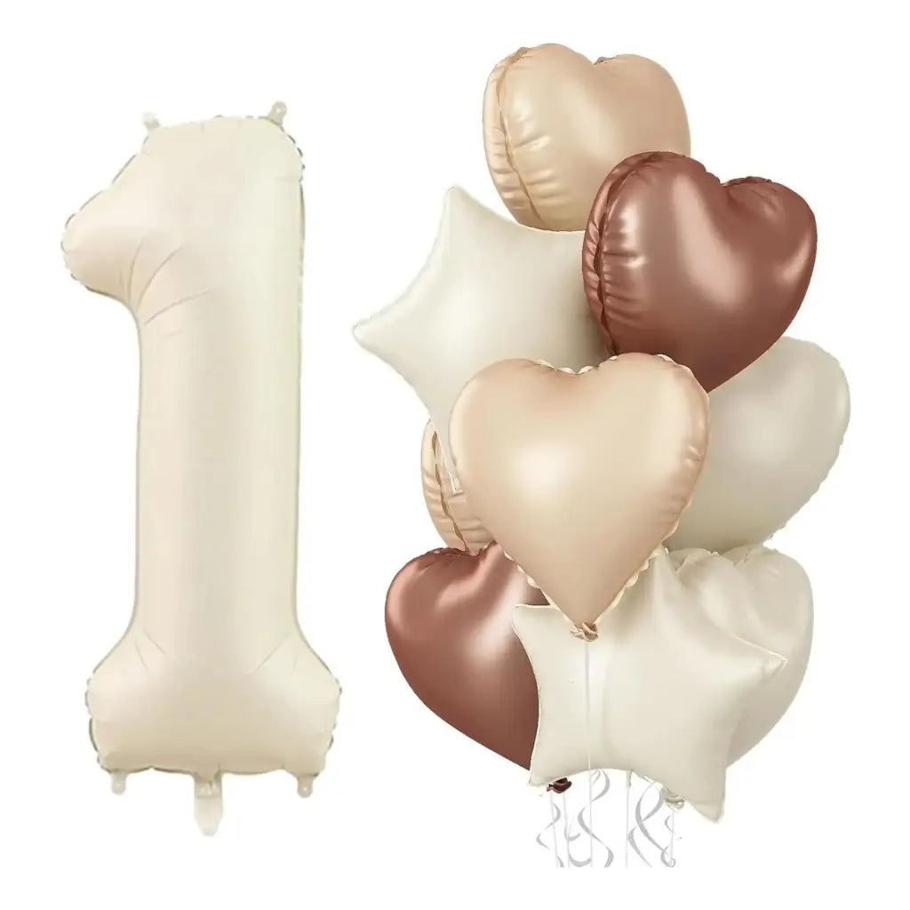 Retro Boho Heart Star Birthday Balloon Bouquet 10pkRetro Boho Heart Star Birthday Balloon Bouquet 10pk number 1