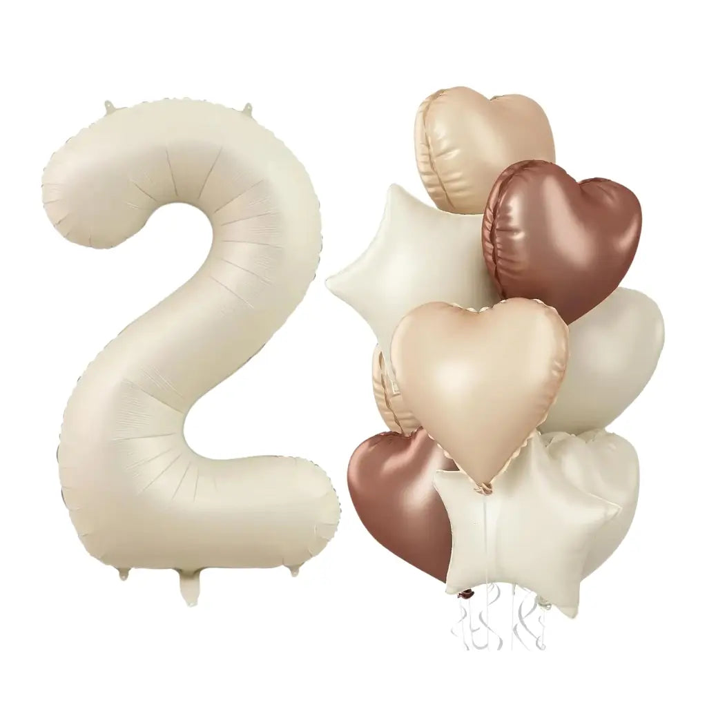 Retro Boho Heart Star Birthday Balloon Bouquet 10pkRetro Boho Heart Star Birthday Balloon Bouquet 10pk number 2