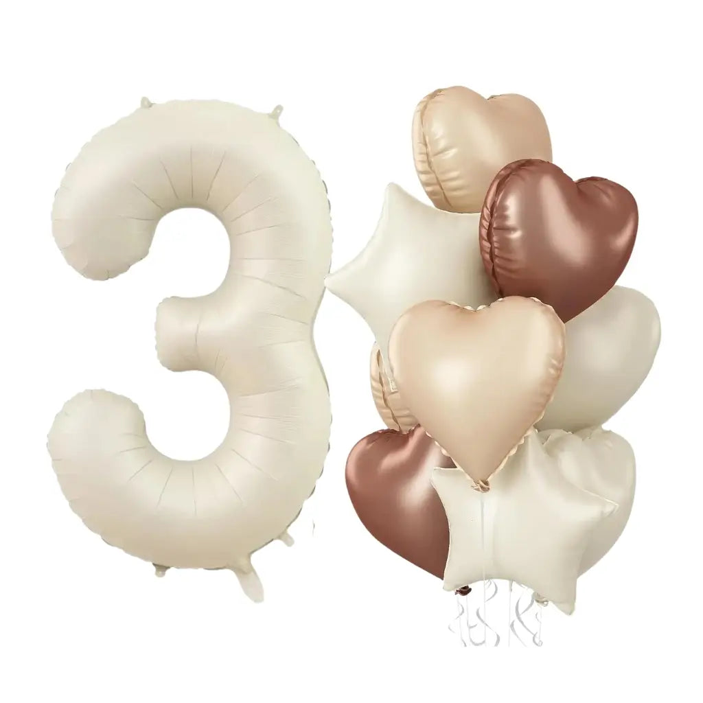 Retro Boho Heart Star Birthday Balloon Bouquet 10pk number 3