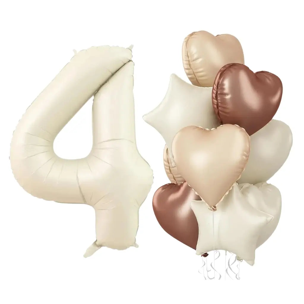 Retro Boho Heart Star Birthday Balloon Bouquet 10pk number 4