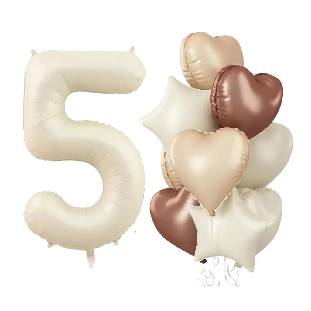 Retro Boho Heart Star Birthday Balloon Bouquet 10pk number 5