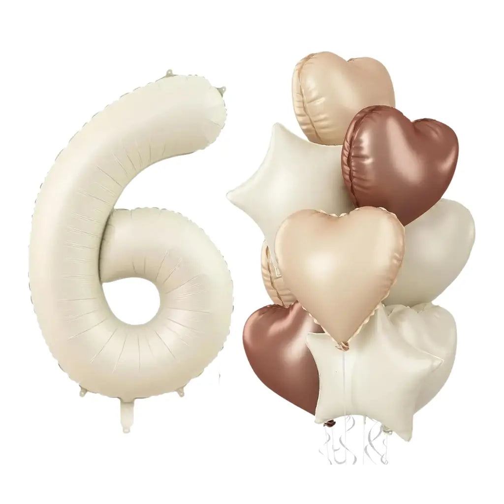 Retro Boho Heart Star Birthday Balloon Bouquet 10pk number 6