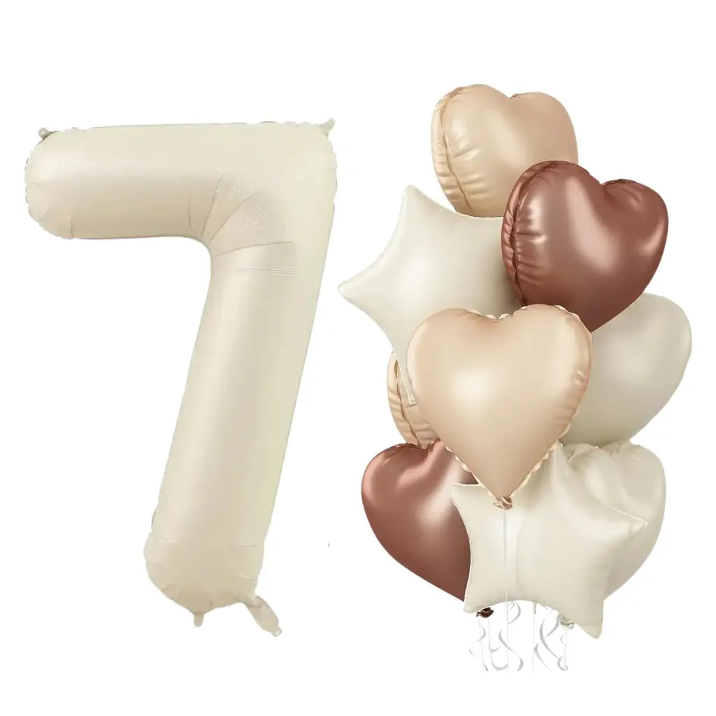 Retro Boho Heart Star Birthday Balloon Bouquet 10pk number 7