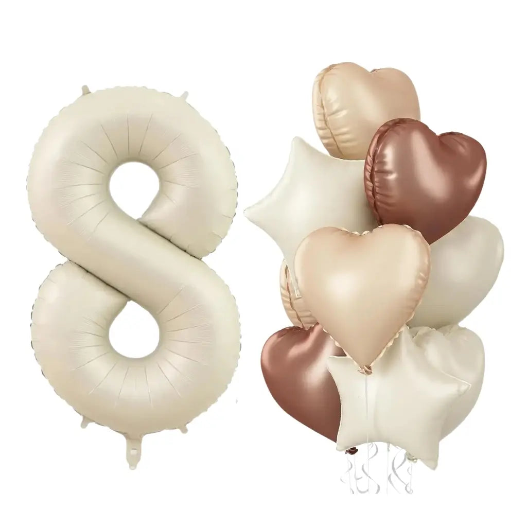 Retro Boho Heart Star Birthday Balloon Bouquet 10pk number 8
