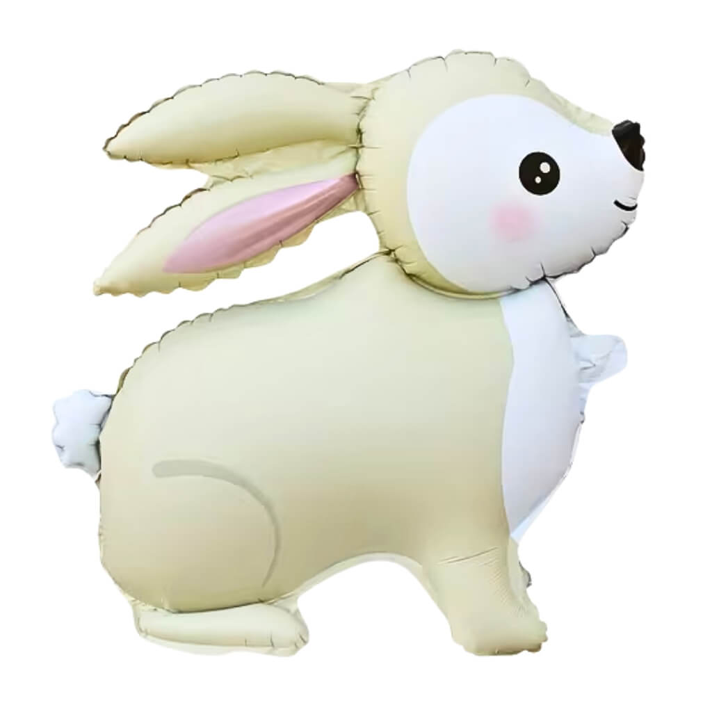 standing bunny balloon for kids birthday or baby shower in pink, cream & blue