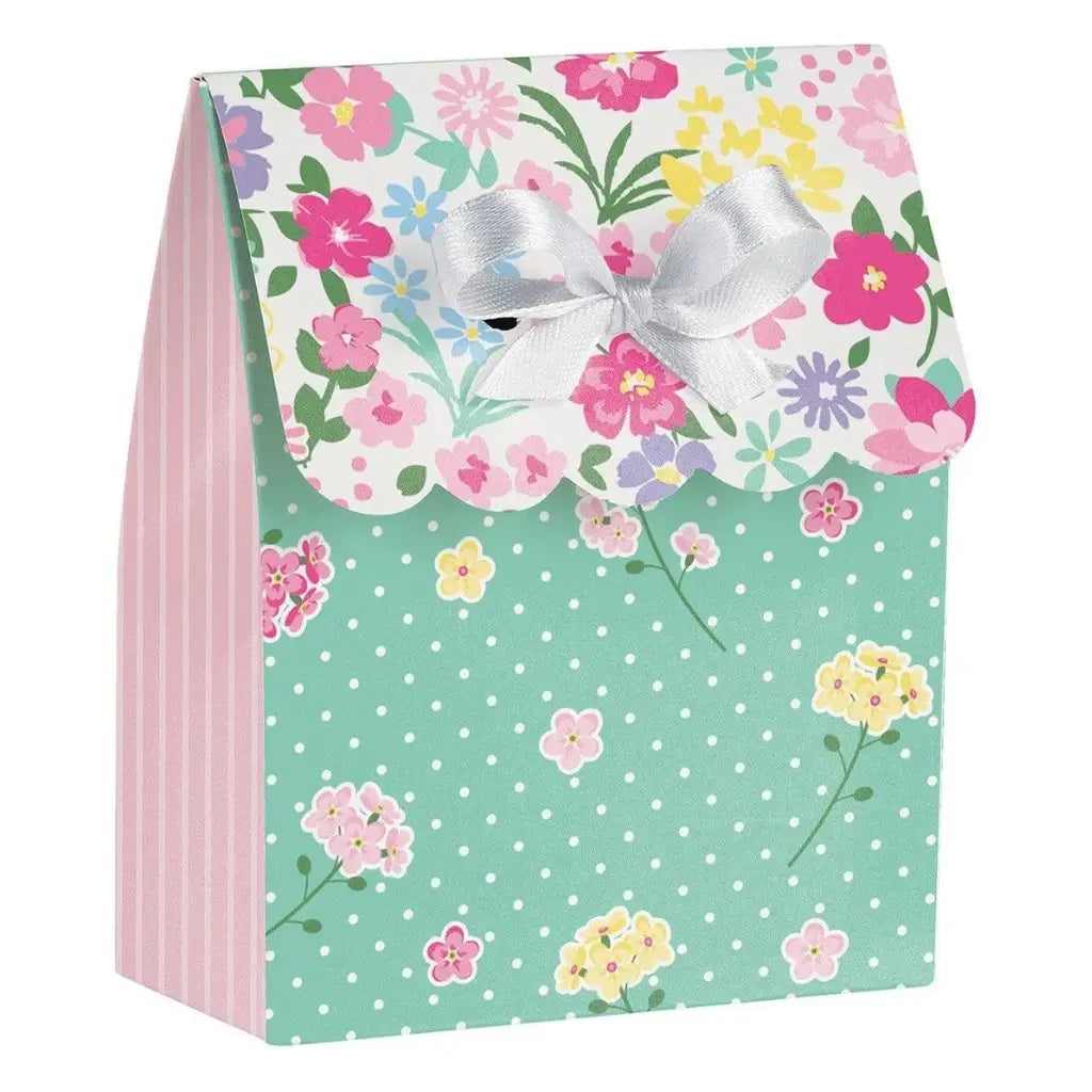 Floral Tea Party Favour Bags with Ribbon 12 Pack