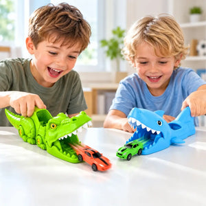 Crocodile or Shark Car Launcher Toy – Kids Animal Car Launch Playset