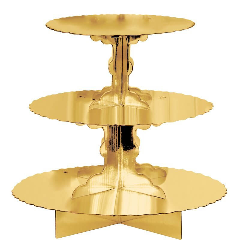 Cupcake 3 Tier Treat Stand - Gold