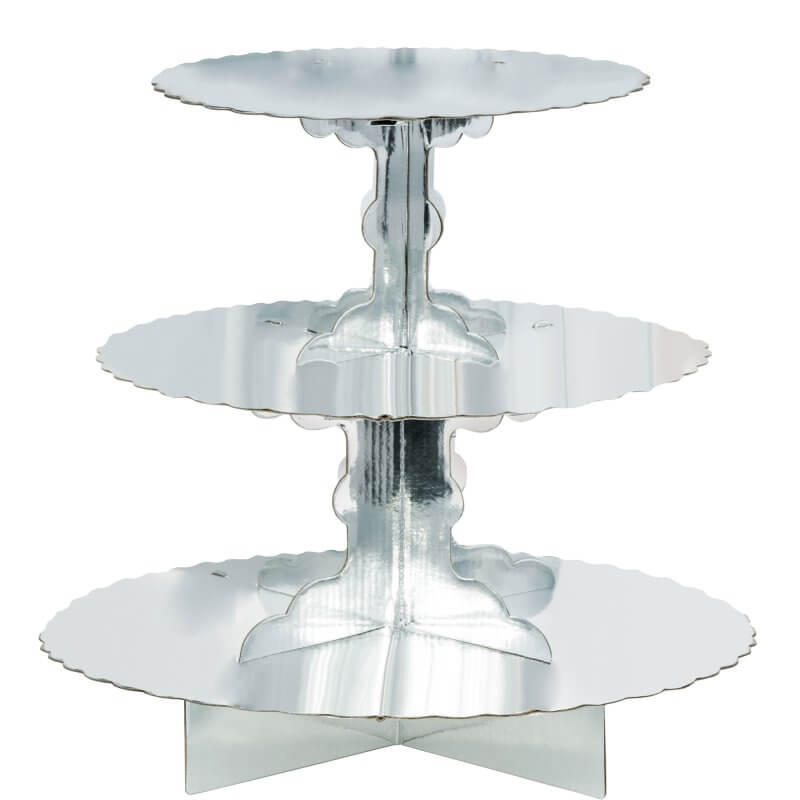 Cupcake 3 Tier Treat Stand - Silver